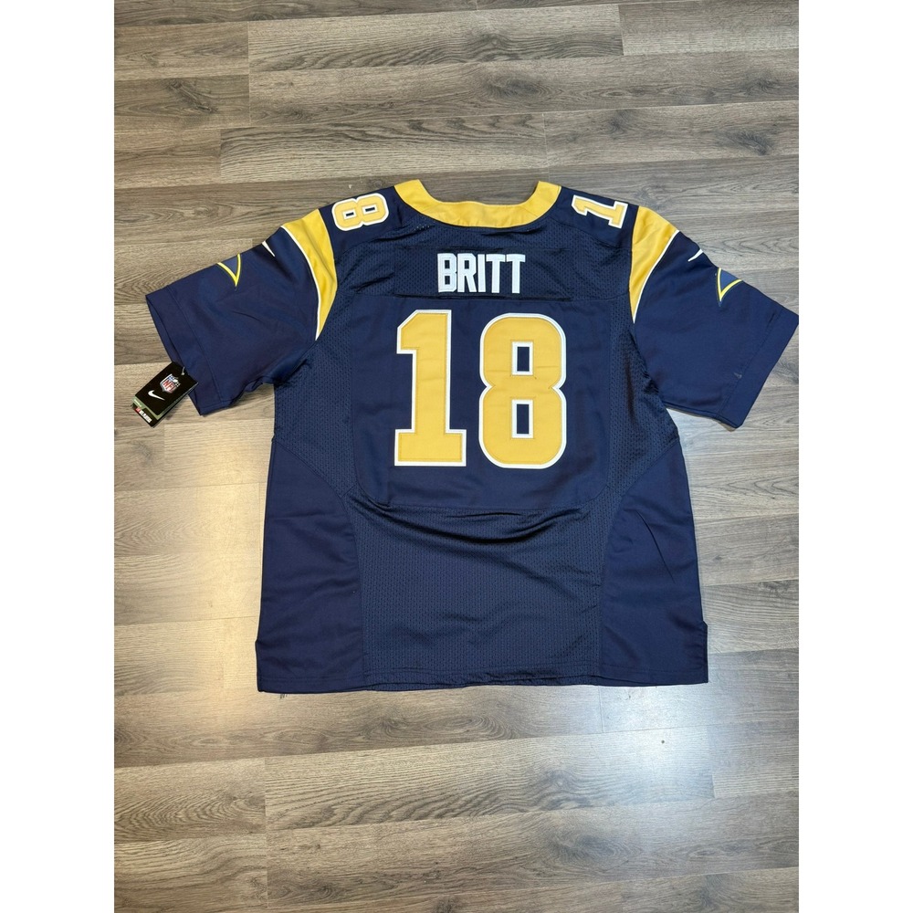 Nike NFL Los Angeles Rams Kenny Britt 18 Jersey Navy Blue Gold Size 52 NWT SK195